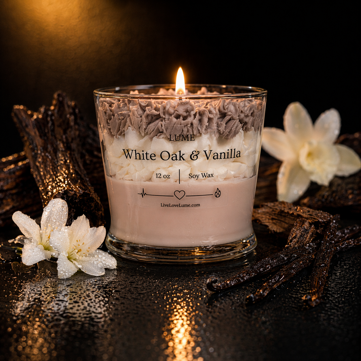 White Oak and Vanilla 12 oz Candle